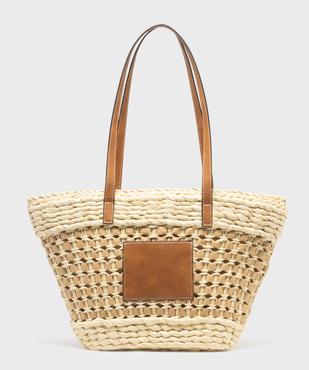 Sac en paille bicolore porté épaule femme vue1 - GEMO (ACCESS) - GEMO