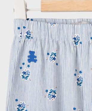 Pantalon à rayures et motifs fleuris bébé fille - LuluCastagnette vue2 - LULU CASTAGNETTE GEMO FOR GOOD - GEMO