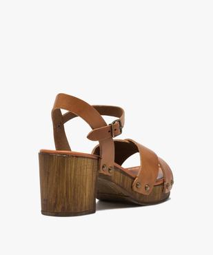 Sandales femme unies à talon imitation bois vue4 - GEMO(URBAIN) - GEMO