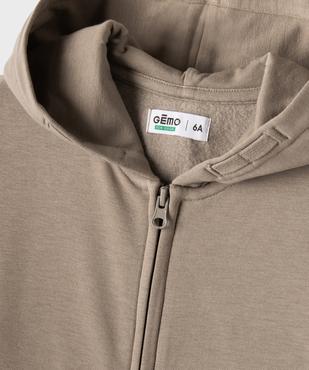 Sweat zippé à capuche uni garçon vue2 - GEMO 4G GARCON - GEMO