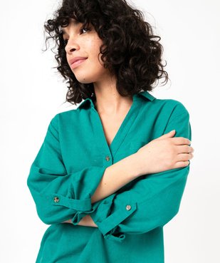 Chemise à manches longues contenant du lin femme vue2 - GEMO 4G FEMME - GEMO