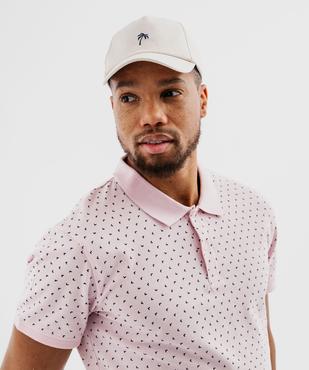 Polo manches courtes en maille piquée à micro-motifs homme vue2 - GEMO 4G HOMME - GEMO