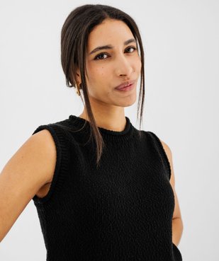 Pull léger sans manches avec finitions roulottées femme vue6 - GEMO(FEMME PAP) - GEMO