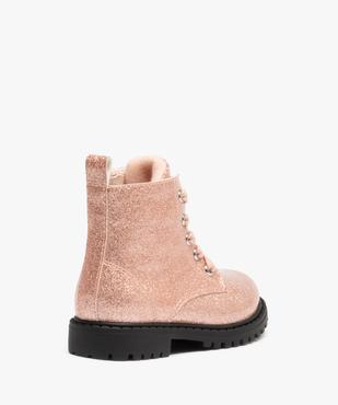 Boots bébé fille vernies et pailletées fermeture zip vue4 - GEMO(BEBE DEBT) - GEMO