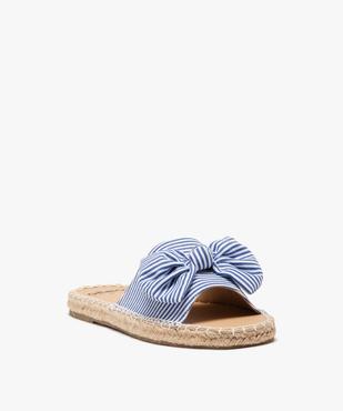 Mules femme plates avec semelle corde et noeud fantaisie vue2 - GEMO (CASUAL) - GEMO