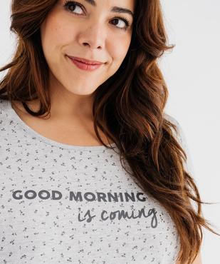 Chemise de nuit à manches courtes avec motifs femme grande taille vue2 - GEMO 4G FEMME - GEMO