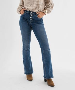 Jean bootcut taille haute en denim stretch femme vue1 - GEMO 4G FEMME - GEMO