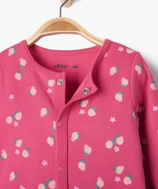 Pyjama dors-bien imprimé en coton fermeture devant bébé fille vue2 - GEMO 4G BEBE - GEMO