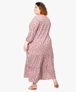 Robe femme grande taille longue imprimée à manches 3/4 vue3 - GEMO (G TAILLE) - GEMO