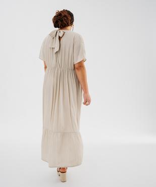 Robe longue à manches courtes en tissu texturé femme grande taille vue6 - GEMO (G TAILLE) - GEMO