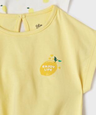 Tee-shirt manches courtes avec bas noué bébé fille (lot de 2) vue2 - GEMO 4G BEBE - GEMO