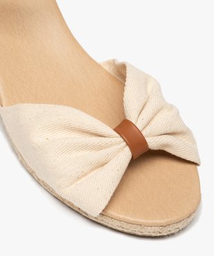 Sandales femme à talon compensé dessus drapée en tissu vue6 - GEMO(URBAIN) - GEMO