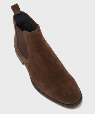 Chelsea boots dessus cuir velours homme - Tanéo vue5 - TANEO GEMO FOR GOOD - GEMO