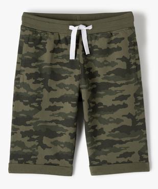 Bermuda garçon à motifs feuillage et taille élastiquée vue1 - GEMO (JUNIOR) - GEMO