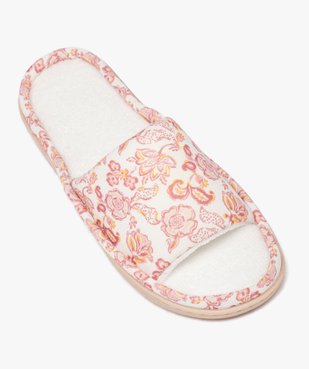 Chaussons femme mules en jersey imprimé avec semelle épaisse vue5 - GEMO 4G FEMME - GEMO