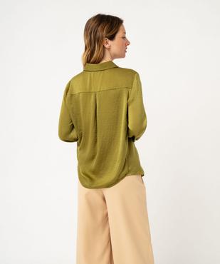 Chemise à manches longues en matière satinée femme vue3 - GEMO 4G FEMME - GEMO