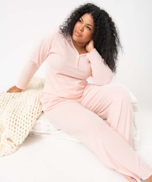 Pantalon d’intérieur femme grande taille en maille côtelée vue5 - GEMO(HOMWR FEM) - GEMO