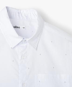 Chemise à manches courtes avec poche poitrine garçon vue2 - GEMO (JUNIOR) - GEMO