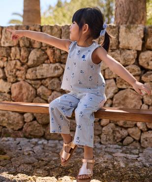 Blouse sans manches à rayures et motifs fleuris bébé fille - LuluCastagnette vue4 - LULUCASTAGNETTE - GEMO