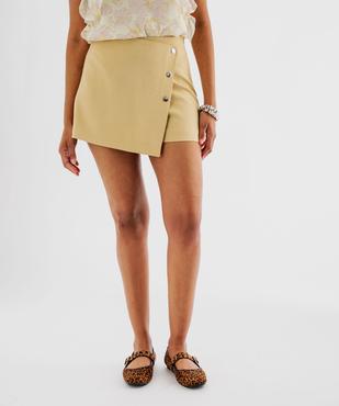 Jupe-short élégante à boutons décoratifs femme vue1 - GEMO(FEMME PAP) - GEMO