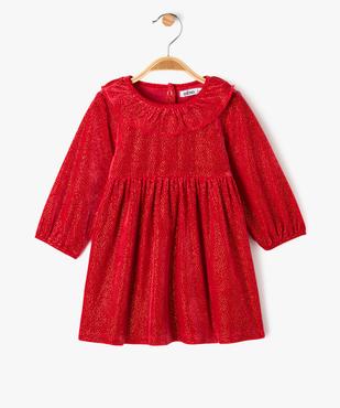 Robe en velours avec paillettes idéale noël bébé fille vue2 - GEMO(BEBE DEBT) - GEMO