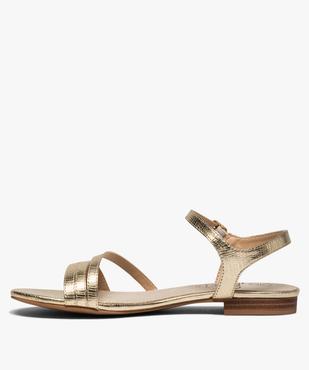 Sandales femme à talon plat et brides imitation serpent vue3 - GEMO (CASUAL) - GEMO