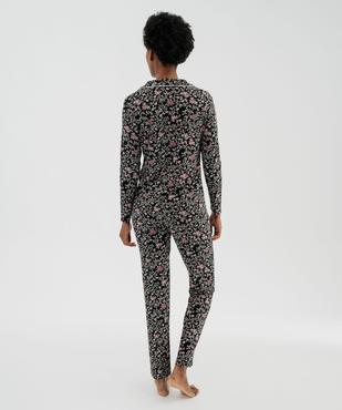 Pyjama deux pièces en viscose femme : chemise et pantalon vue3 - GEMO 4G FEMME - GEMO