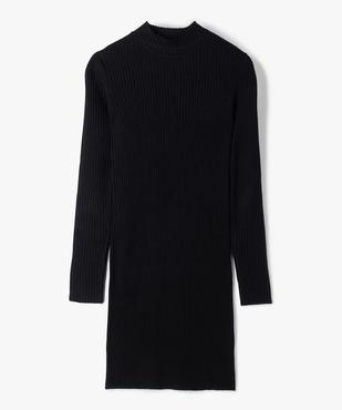 Robe pull en maille côtelée avec col montant fille vue2 - GEMO (JUNIOR) - GEMO