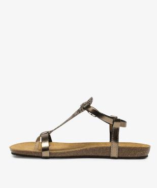 Sandales femme brillantes bicolores à brides vue3 - GEMO (CASUAL) - GEMO