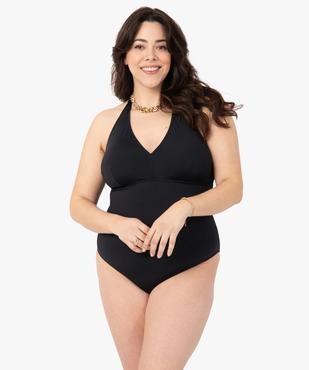 Maillot de bain femme grande taille 1 pièce à nouer dans le cou vue1 - GEMO (PLAGE) - GEMO