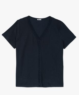 Tee-shirt à manches courtes et col V femme grande taille vue4 - GEMO (G TAILLE) - GEMO