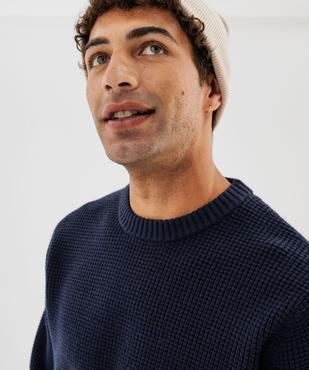 Pull en maille fantaisie à col rond homme vue3 - GEMO (HOMME) - GEMO