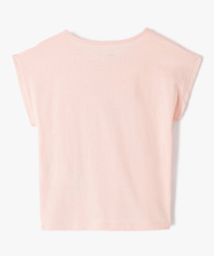 Tee-shirt fille loose à imprimé fleuri et message vue3 - GEMO (ENFANT) - GEMO