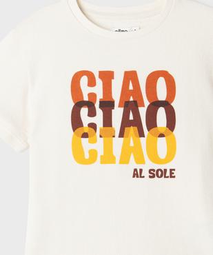 Tee-shirt manches courtes en éponge 100% coton légère dos imprimé garçon  vue3 - GEMO (ENFANT) - GEMO