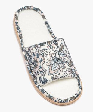 Chaussons mules en toile à motifs fleuris femme vue5 - GEMO 4G FEMME - GEMO