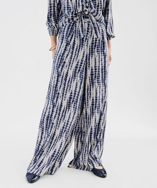 Pantalon large en viscose fluide tie-and-dye femme vue1 - GEMO(FEMME PAP) - GEMO
