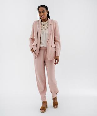 Tee-shirt manches courtes avec décolleté en dentelle femme vue4 - GEMO(FEMME PAP) - GEMO