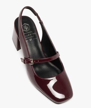 Escarpins femme vernis à talon faire et à bout carré avec bride à boucle vue7 - FOLLOW ME - GEMO