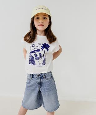 Bermuda en jean droit fille vue6 - GEMO (ENFANT) - GEMO