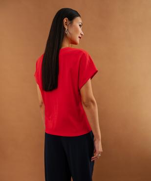 Tee-shirt uni col rond cintré femme vue3 - GEMO(FEMME PAP) - GEMO