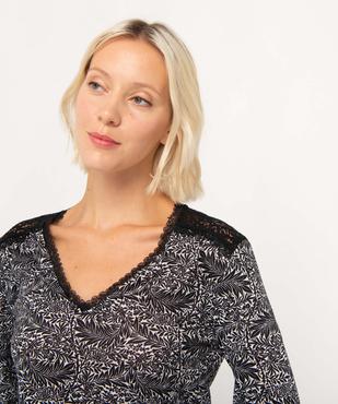 Tee-shirt femme avec dentelle sur les épaules et sur le col vue2 - GEMO 4G FEMME - GEMO