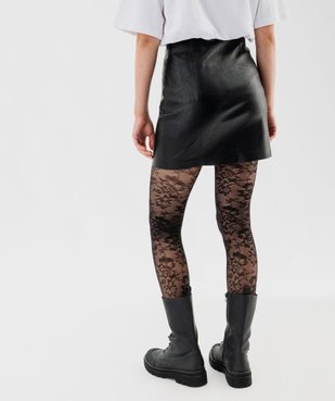 Jupe courte droite en cuir imitation femme vue3 - GEMO(FEMME PAP) - GEMO