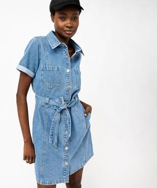 Robe en jean à manches courtes femme vue5 - GEMO 4G FEMME - GEMO