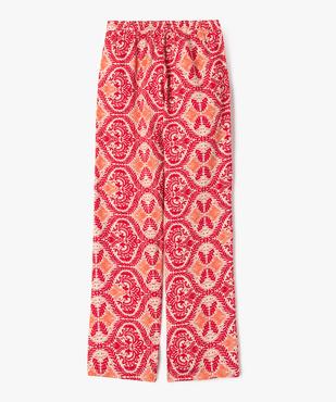 Pantalon imprimé en maille fluide fille vue3 - GEMO 4G FILLE - GEMO