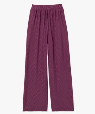 Pantalon large en maille stretch texturée femme vue4 - GEMO(FEMME PAP) - GEMO