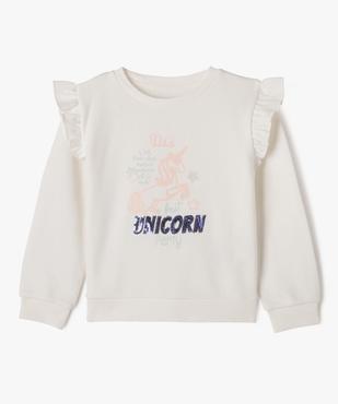 Sweat loose à manches volantées et touches pailletées fille vue1 - GEMO (ENFANT) - GEMO