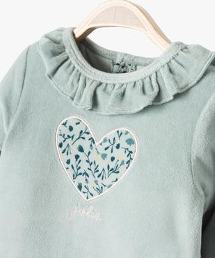 Pyjama en velours effet 2 en 1 à motifs fleuris bébé fille vue2 - GEMO(BB COUCHE) - GEMO
