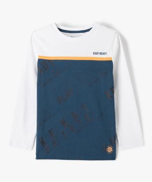 Tee-shirt garçon à manches longues bicolore vue1 - GEMO (ENFANT) - GEMO