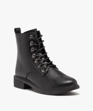 Boots femme unies style rangers à zip vue2 - GEMO (CASUAL) - GEMO