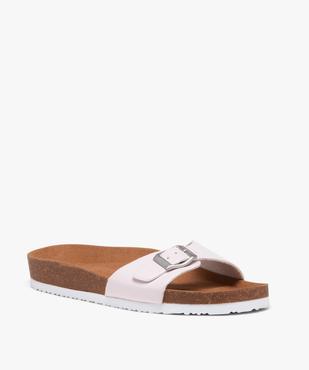 Mules plates femme unies avec bride vernie à boucle vue2 - GEMO (CASUAL) - GEMO